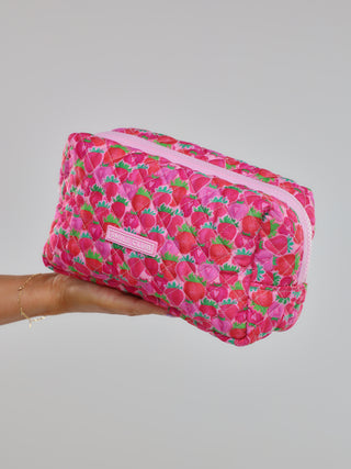 QUILTED POUCH - STRAWBERRY KISS